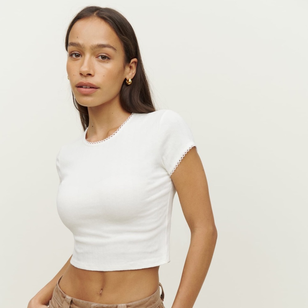 Reformation Muse Pointelle Tee